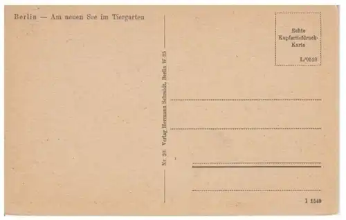 (2926) AK Berlin, Neuer See, Tiergarten, vor 1945