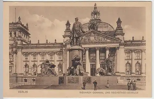 (24728) AK Berlin, Bismarck-Denkmal, Reichstag, vor 1945