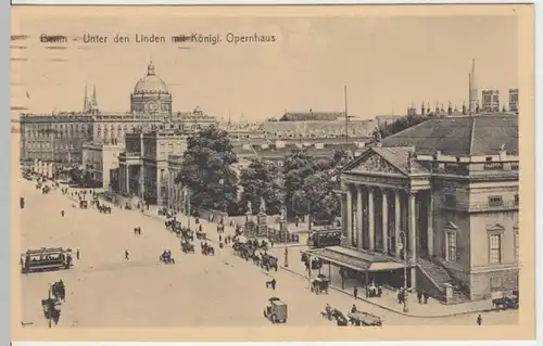 (16285) AK Berlin, Unter den Linden, Oper 1918