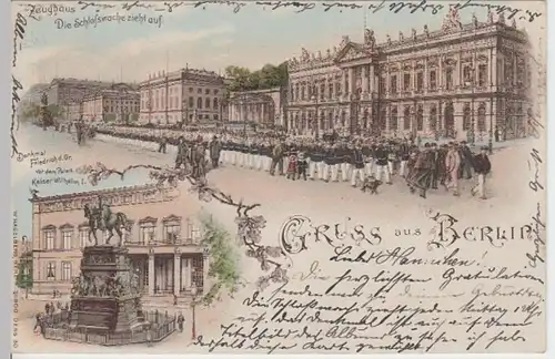 (16141) AK Gruß aus Berlin, Zeughaus, Friedrichdenkmal, Litho 1898