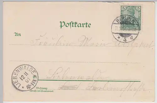 (115801) AK Gruss aus Berlin, Unter den Linden, Denkmal, Litho 1901