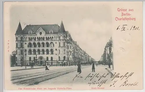 (115634) AK Berlin Charlottenburg, Roman. Haus am Auguste Victoria Platz 1901