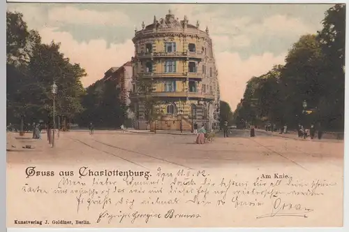 (115589) AK Gruss aus Berlin Charlottenburg, Am Knie 1902