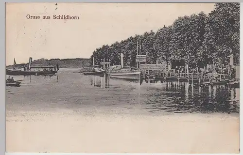 (115575) AK Berlin Grunewald, Schildhorn, Bootsanlegestelle 1910