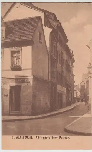 (115129) AK Alt Berlin, Rittergasse Ecke Petristraße 1910/20er