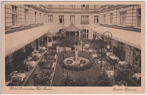 (114443) AK Berlin, Hotel Russischer Hof, Gartenterrasse, vor 1945