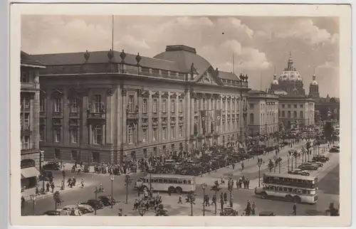 (114102) Foto AK Berlin, Staatsbibliothek, Doppeldecker Bus, Automobile 1933-45