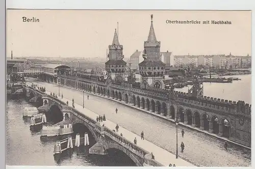 (113598) AK Berlin, Oberbaumbrücke, Hochbahn, vor 1945