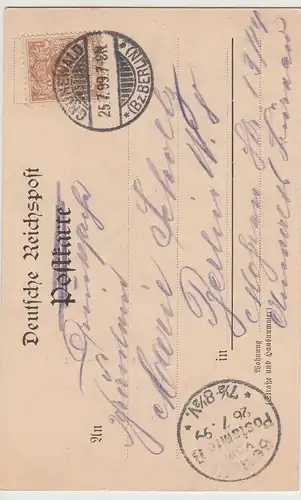 (113081) AK Berlin, Gruss aus dem Grunewald, Jagdschloss 1899