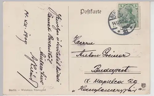 (112825) AK Berlin, Weinhaus Rheingold 1909