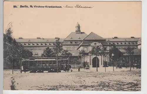 (111914) AK Berlin, Virchow Krankenhaus m. Straßenbahn 1924