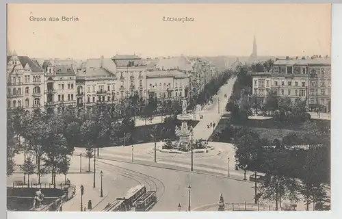 (111824) AK Gruß aus Berlin, Lützowplatz, Straßenbahn, Herkulesbrunnen, vor 1945