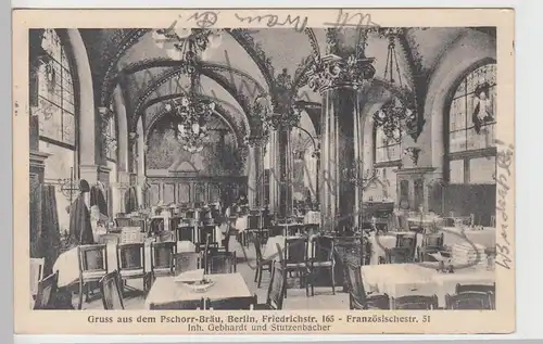 (111352) AK Berlin, Gasthof Pschorr-Bräu Inneres, 1914