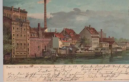 (110954) Künstler AK Berlin, Alt-Berlin am Wasser, 1902