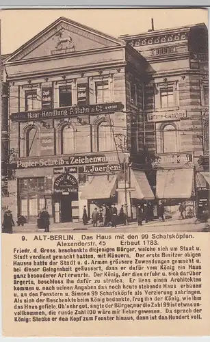 (110717) AK Berlin, Haus mit den 99 Schafsköpfen i.d. Alexanderstr. 45, vor 1945