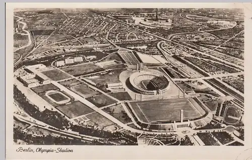 (110537) Foto AK Berlin, Olympia-Stadion, Flugzeugaufnahme, 1940er