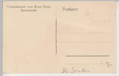 (110474) AK Berlin Siemensstadt, Vereinslazarett vom Roten Kreuz 1910er