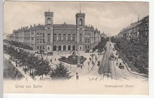 (110473) AK Gruss aus Berlin, Kriminalgericht Moabit vor 1905