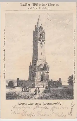 (110354) AK Berlin Grunewald, Grunewaldturm, Kaiser Wilhelm-Turm, 1901