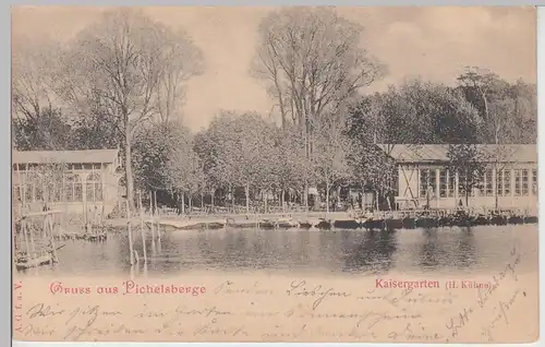 (109172) AK Gruss aus Pichelsberge, Kaisergarten, Berlin, Westend 1900