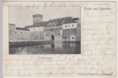 (108812) AK Gruß aus Spandau, Berlin, Haselhorst, Juliusturm 1899