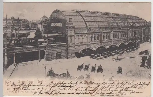 (108626) AK Gruss aus Berlin, Bahnhof Friedrichstraße, 1898