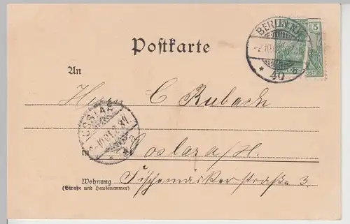 (108425) AK Gruß aus Berlin, Königl. Oberfeuerwerkerschule 1901