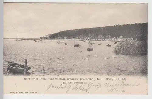 (107679) AK Berlin Wannsee, Blick vom Restaurant Schloss, 1908