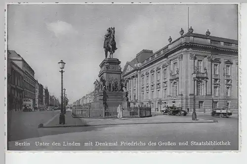 (105762) AK Berlin, Unter den Linden, Denkmal Friedrich d. Großen, vor 1945