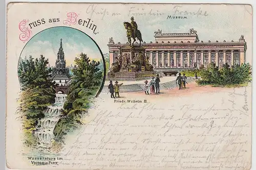 (105347) AK Gruss aus Berlin, Victoriapark, Museum, Litho 1899
