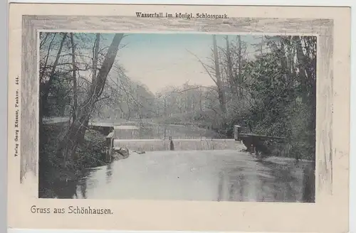 (105335) AK Berlin Niederschönhausen, Wasserfall im königl. Schlosspark 1917