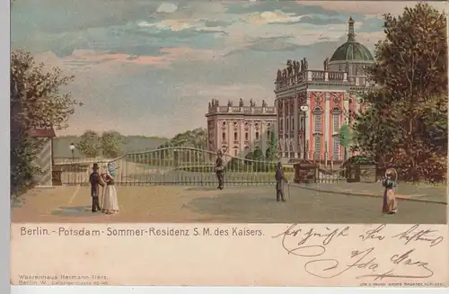 (104903) AK Potsdam, Neuen Palais, Sommerresidenz S.M. des Kaisers, 1901