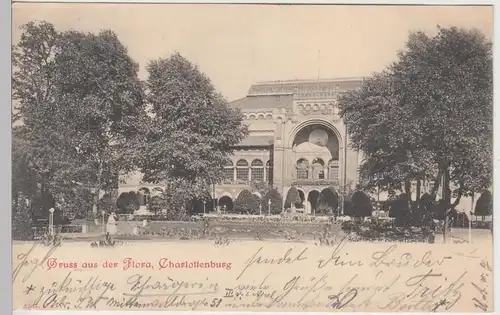 (104885) AK Berlin Charlottenburg, Gruss aus der Flora, 1901