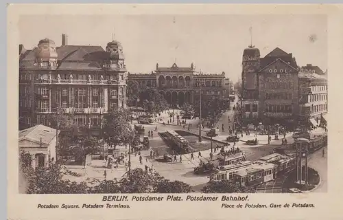 (104239) AK Berlin, Potsdamer Platz u. Potsdamer Bahnhof, aus Leporello 1930