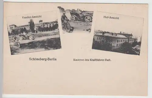 (104238) AK Berlin Schöneberg, Kaserne des Kraftfahrer-Bataillon, um 1910