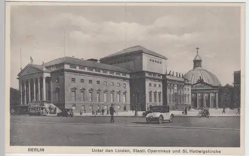 (104226) AK Berlin, Staatl. Opernhaus und St. Hedwigskirche, 1928