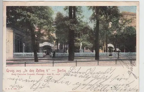 (103220) AK Berlin, Gruß aus "In den Zelten 4", 1902