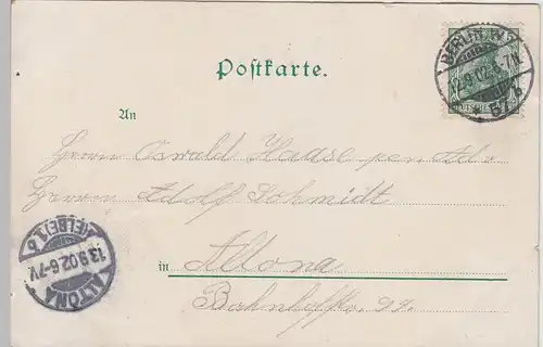 (103220) AK Berlin, Gruß aus "In den Zelten 4", 1902