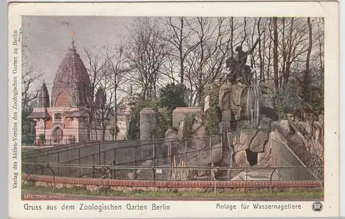 (101845) AK Berlin, Zoologischer Garten, Anlage für Wassernagetiere, 1909