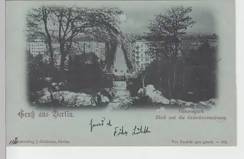 (101258) AK Gruß aus Berlin, Victoriapark, Großbeerenstraße, Mondscheinkarte 189