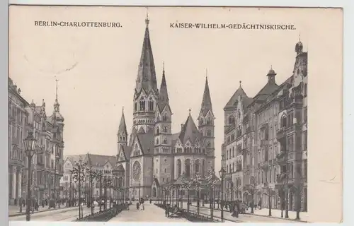 (100409) AK Berlin, Charlottenburg, Kaiser Wilhelm Gedächtniskirche 1906