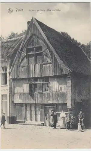 (4734) AK Ypern, Ypres, Rue de Lille, Holzhaus, vor 1945