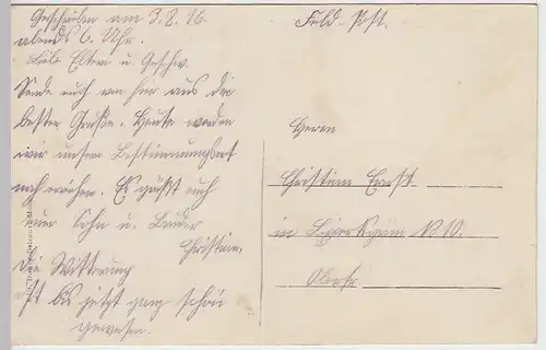(36574) AK Mons (Bergen), Schule der Minen, Feldpost 1916