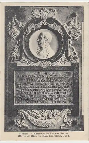 (18693) AK Nivelles, Gedenkstein Thomas Braun, vor 1945