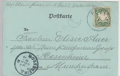 (99142) AK Gruss vom Chiemsee, Mondscheinkarte 1900