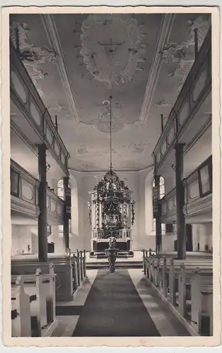 (98960) Foto AK Wirsberg, Johanneskirche Inneres, vor 1945