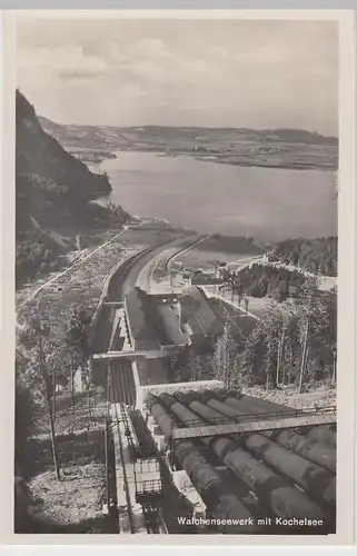 (98899) Foto AK Walchenseekraftwerk mit Kochelsee, 1931