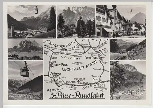 (98841) Foto AK Alpen, 3-Pässe-Rundfahrt, Mehrbildkarte nach 1945