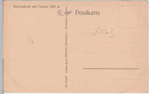(98210) AK Bayrischzell, Ansicht mit Traiten 1924