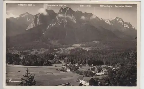 (98202) Foto AK Grainau mit Unter- u. Obergrainau, 1934